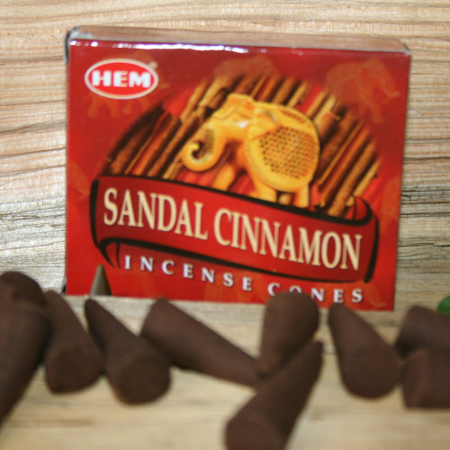Індійські пахощі конуси Сандал Кориця. Sandal Cinnamon. Hem